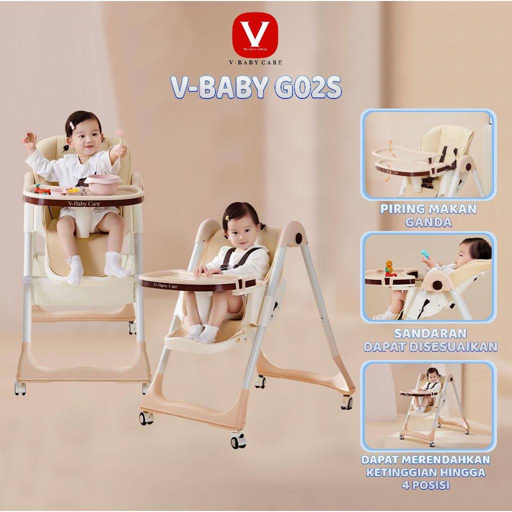 V-BABY CARE /KURSI MAKAN BAYI/KURSI MAKAN BALITA/KURSI MAKAN LIPAT MULTIFUNGSI BAYI/BABY CHAIR/BABY 