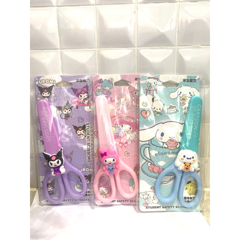 

gunting fancy sanrio + tutup-sanrio scissors-student scissors E-9105 - gunting cinnamonroll- gunting melody