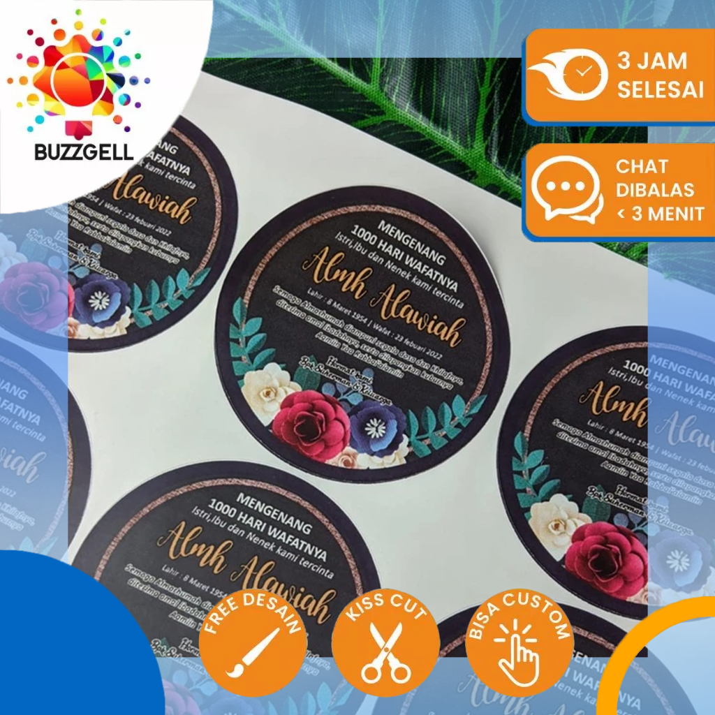 

2-4 Stiker Custom Tahlil Mengenang Wafatnya Hari Tahlilan Pengajian Tasyakuran Haul Meninggal Wafat