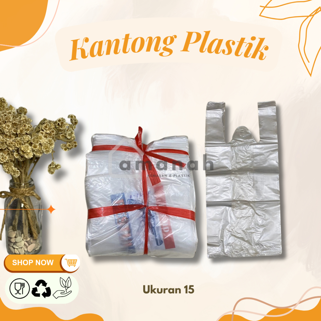 Kantong Plastik bening los 1 kg/ kresek bening ori / Kresek  Putih Transparan Ukuran 15 24 28