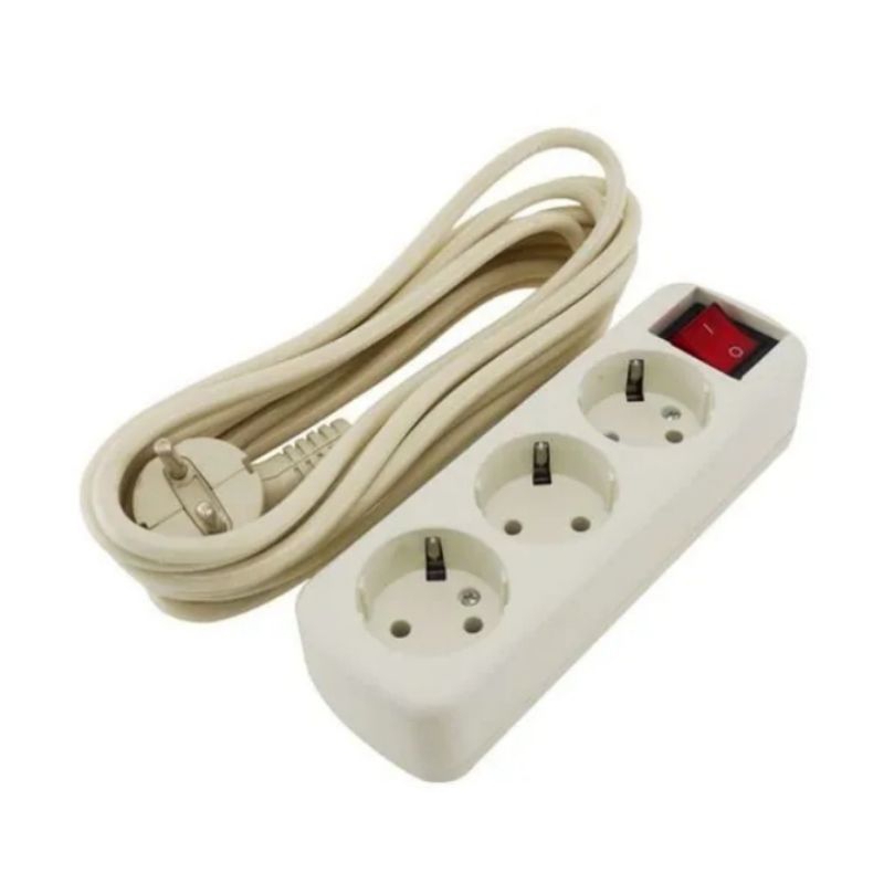 CAHAYA StopKontak 3 lubang Panjang Kabel 3 meter colokan listrik Rol Raun Cok Sambung Saklar Switch 