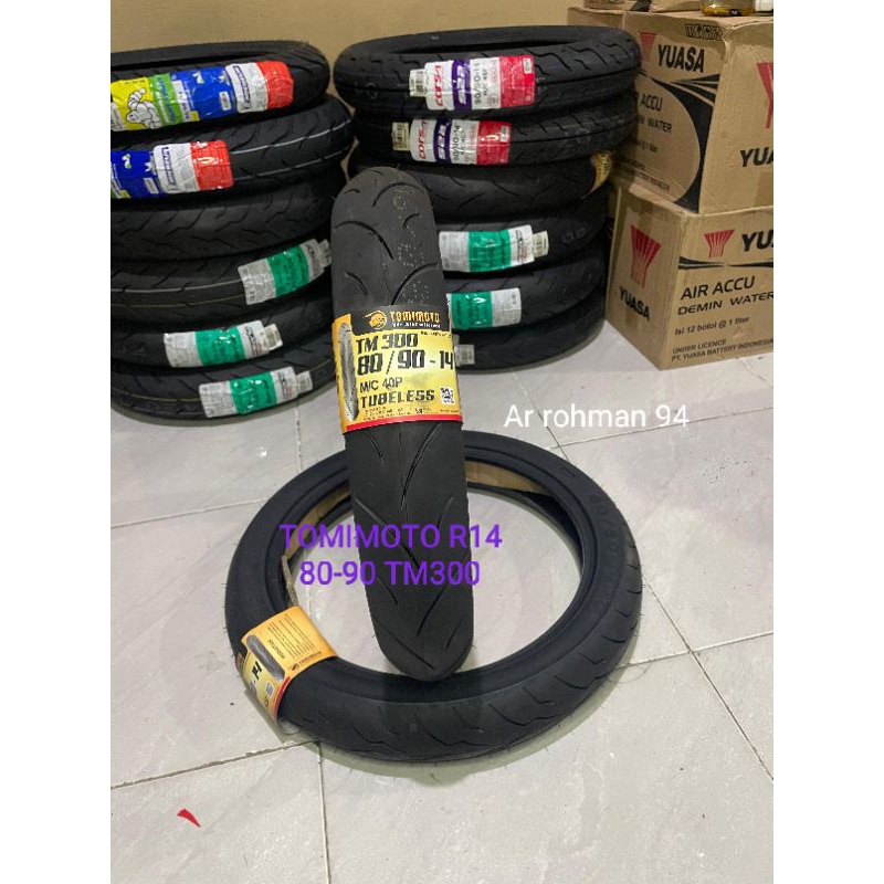 Ban Luar Matic Ring 14 TM 300 80/90 Tubles Tomimoto Wetlook Sport Balap Free Pentil