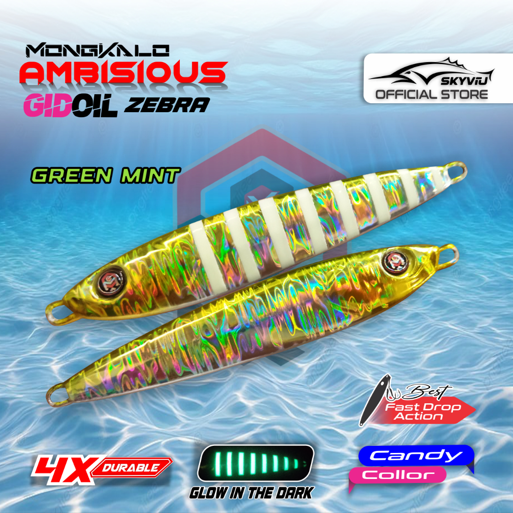 Mongkalo Ambisious Minyak GID-Zebra noMotif Candy 40 Hijau-Mint