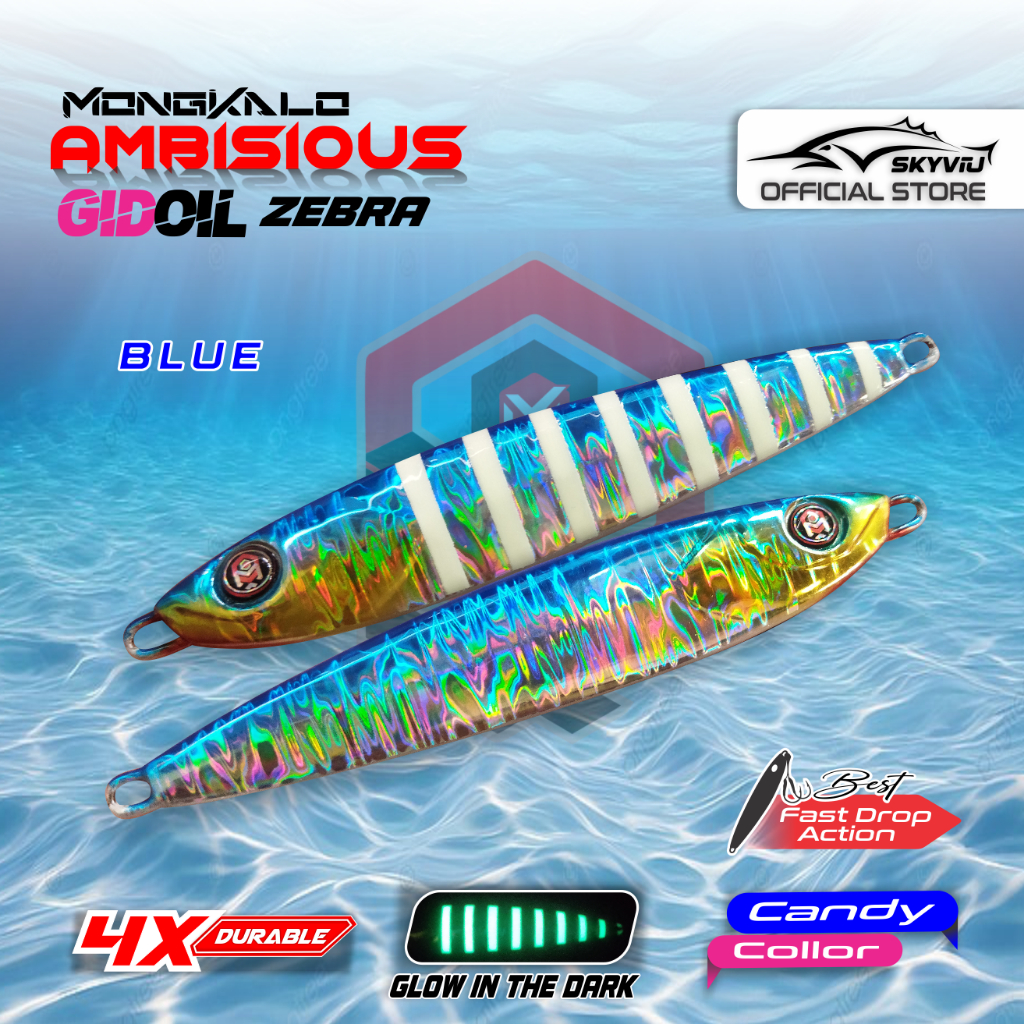 Mongkalo Ambisious Minyak GID-Zebra noMotif Candy 40 Biru