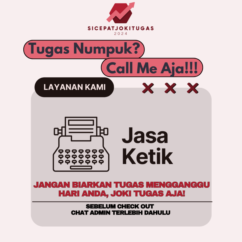 

Jasa Ketik ~ Jasa Ketik Cepat Murah !!!! (Fast Respon)