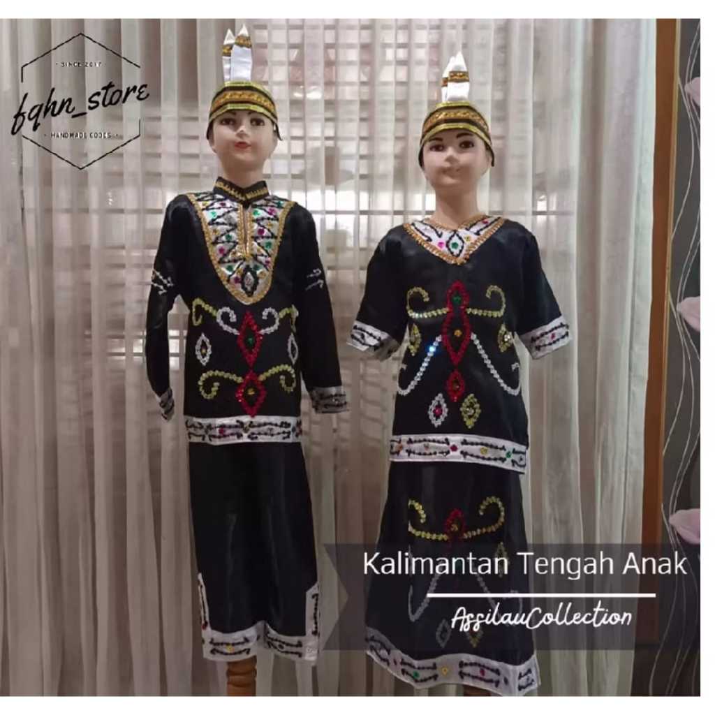 Baju Adat Anak Dayak Kalimantan Satuan Cewek Dan Cowok
