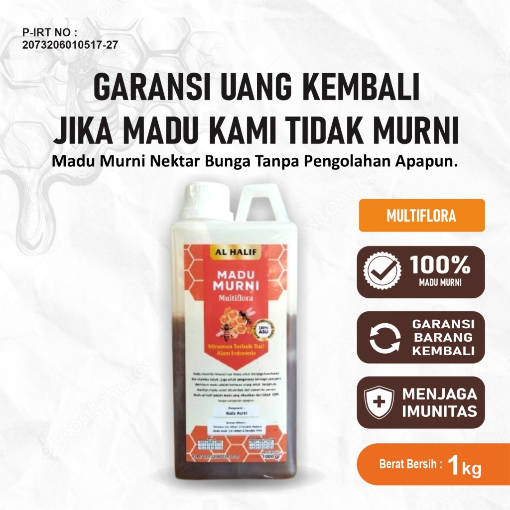 

madu murni 100% tanpa campuran/madu asli 100% tanpa campuran apapun/madu al halif