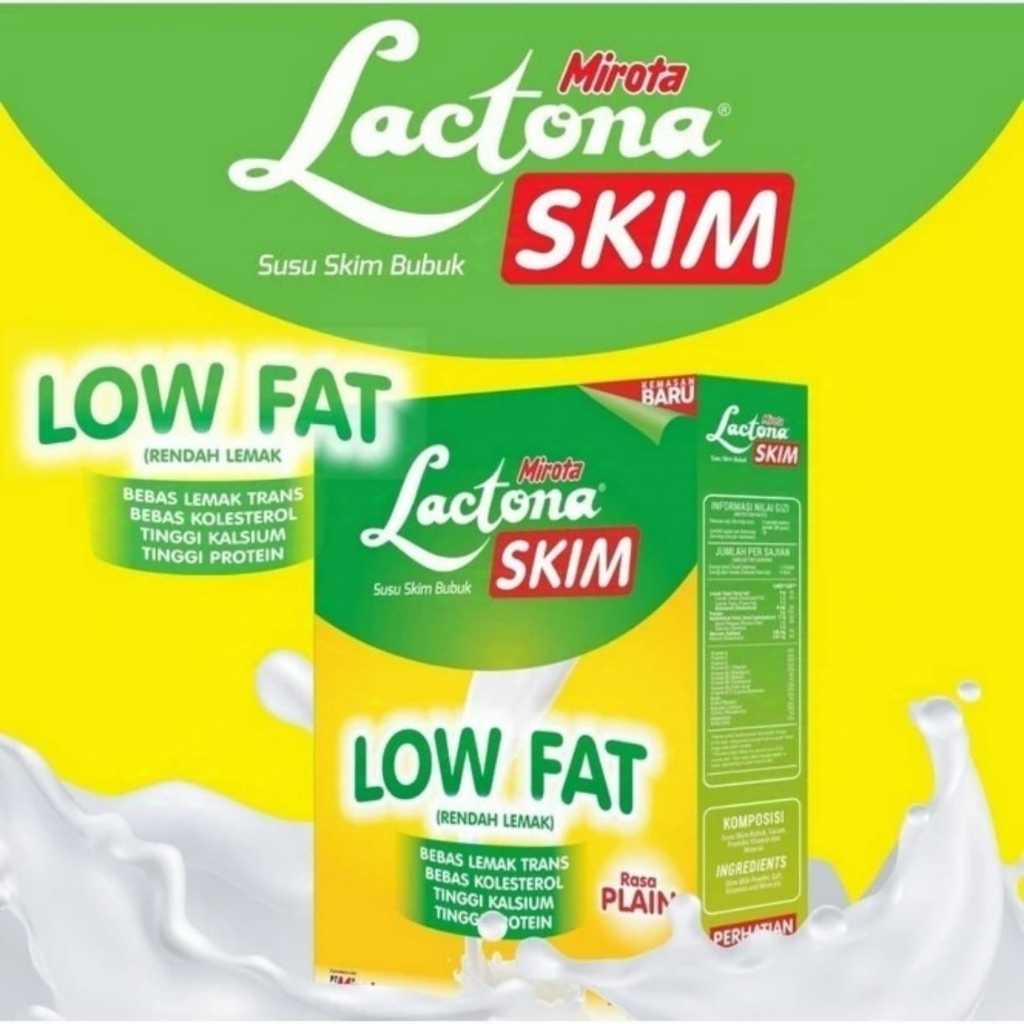 

LACTONA SUSU SKIM LOW FAT UNTUK DIET BEBAS LEMAK TINGGI KALSIUM DAN PROTEIN ISI 300 GRAM