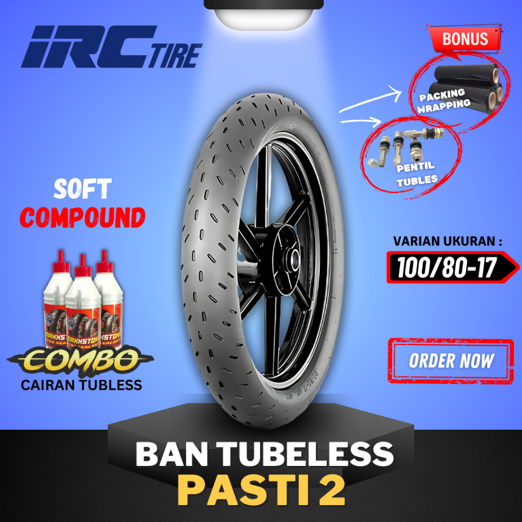 [READY COD] BAN IRC SOFT COMPOUND FASTI 2 ( 100/80-17 ) BAN RACING IRC PASTI 2 TUBLES / SOFT COMPOUN