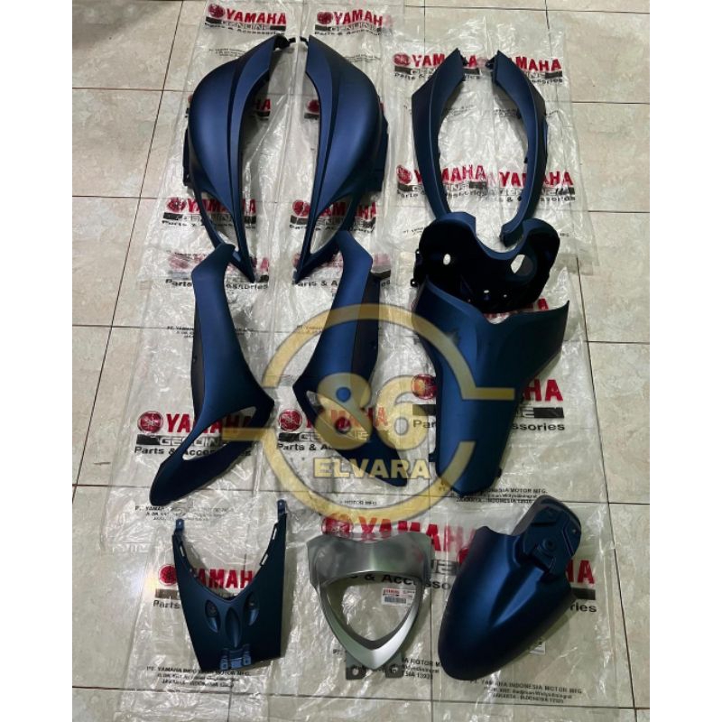 Cover body halus Yamaha Fino Grande Original Biru Doff