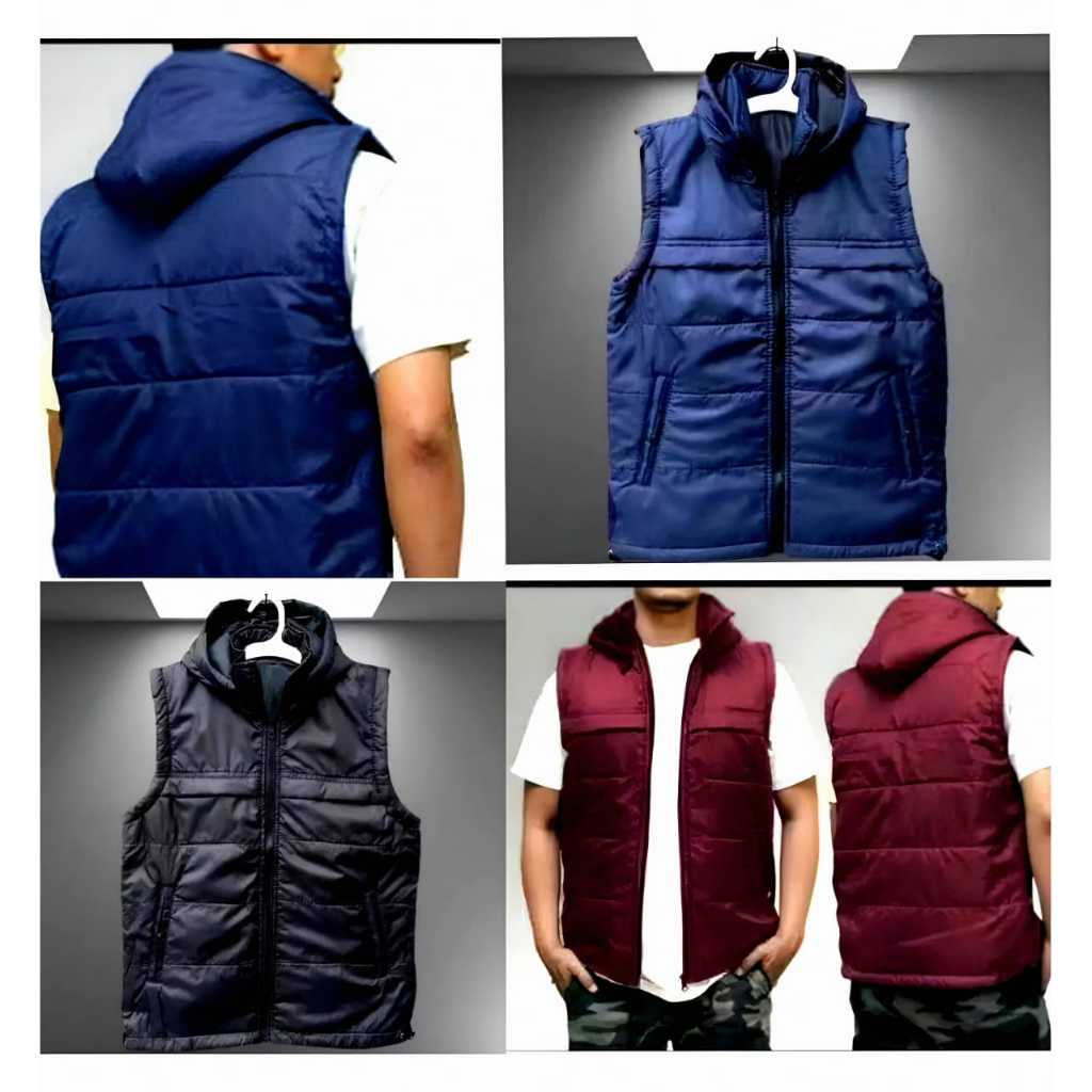 jaket rompi parasut gelembung rompi Motor rompi cowok keren 2024