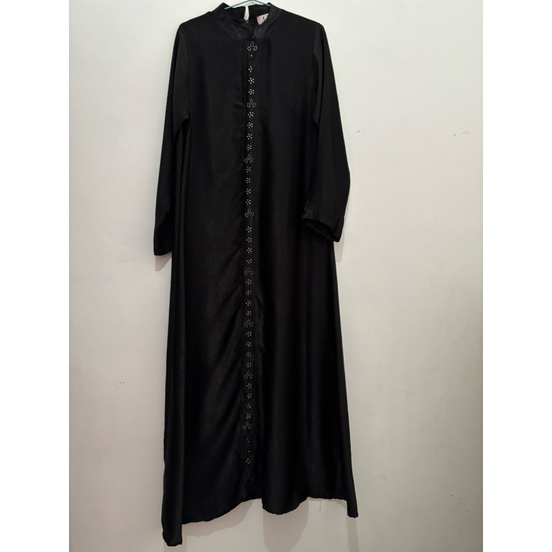 Preloved Gamis Hitam murah mewah cantik no aljenna elmadina abaya