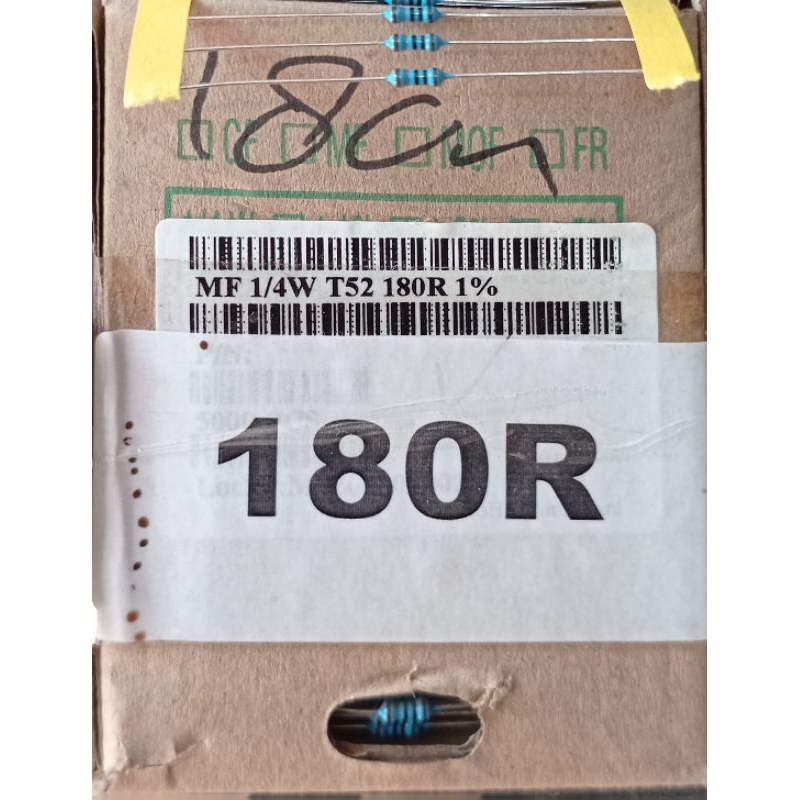 Resistor Metal 180R  1/4Watt MF 1/4W T52-180R-1% Resistor Taiwan