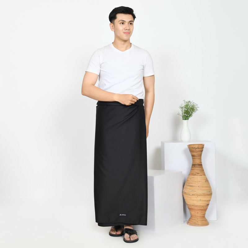 Sarung Ahsan Pria Dewasa - Sarung Polos Black Edition