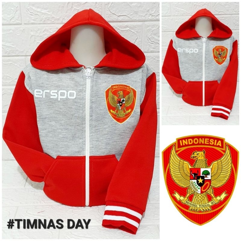 Jaket anak laki laki dan perempuan timnas sepak bola model terbaru usia 3-10 tahun