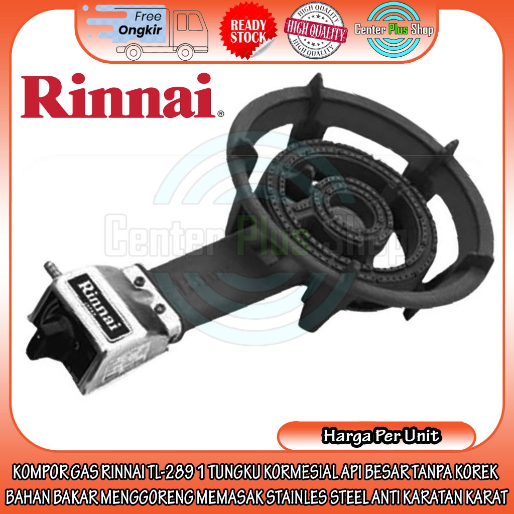 Rinnai Tl-289 Kompor Gas 1 Tungku Kormesial Cormesial Restoran Rumah Body Besi Stainles Stenlis Stai