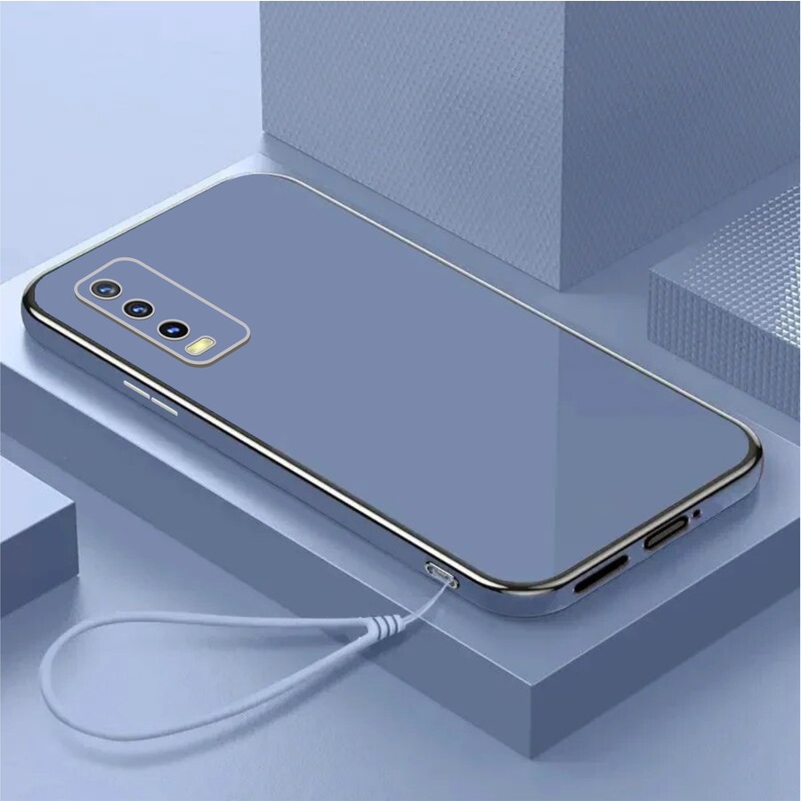 Case Vivo Y20 Y20i Y20s Y20A Y12A Y12s Soft Case Plating Free Tali Lanyard Gantungan Hp