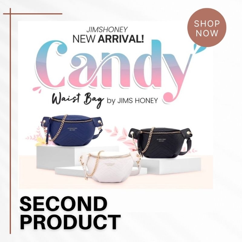SECOND TAS BRANDED JIMS HONEY CANDY WAIST BAG HITAM BARANG BEKAS CEWEK COWOK