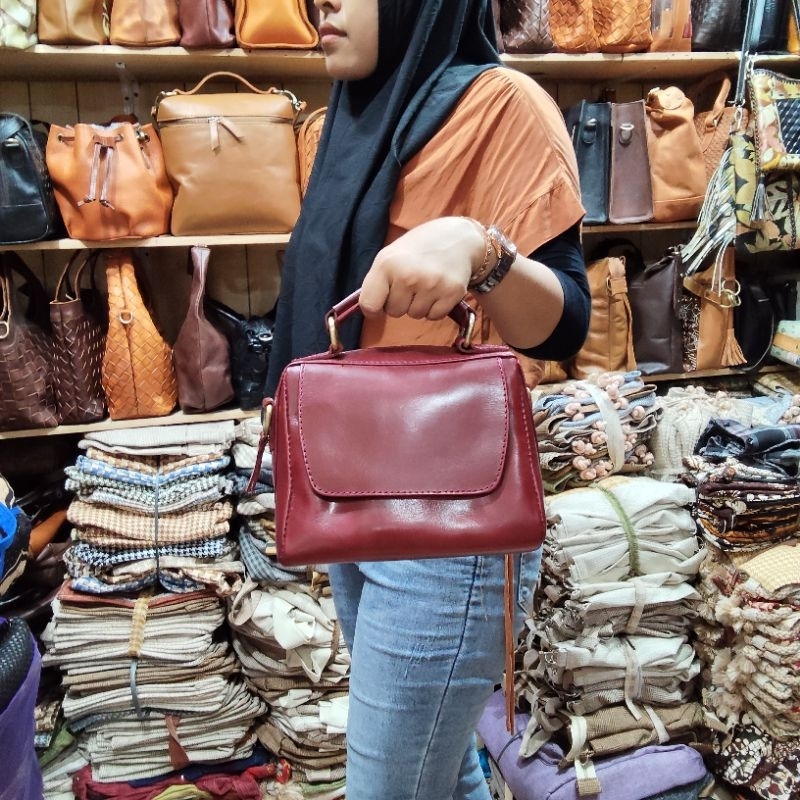 tas kulit sapi asli jenis pull up model speedy mini termurah by moje jogja