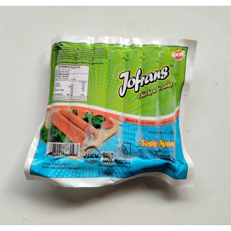 

Jofrans Sosis Ayam 360 gr isi 15 pcs