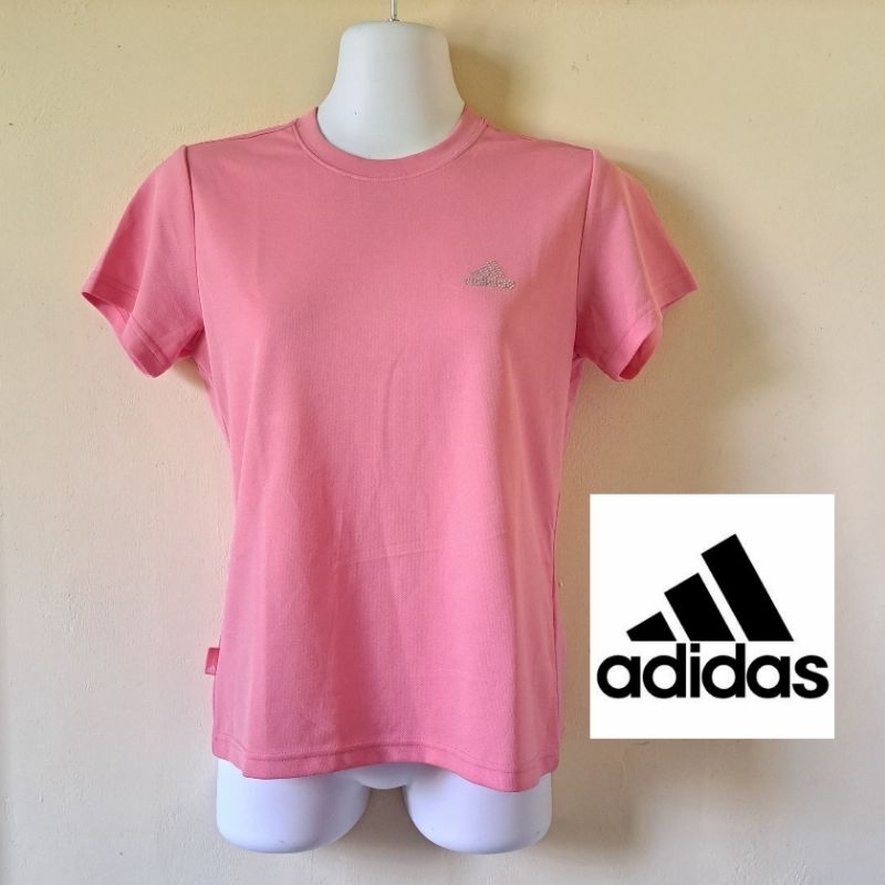 [PRELOVED/THRIFT] ADIDAS KAOS T-SHIRT ATASAN SPORT OLAHRAGA WANITA WARNA PINK