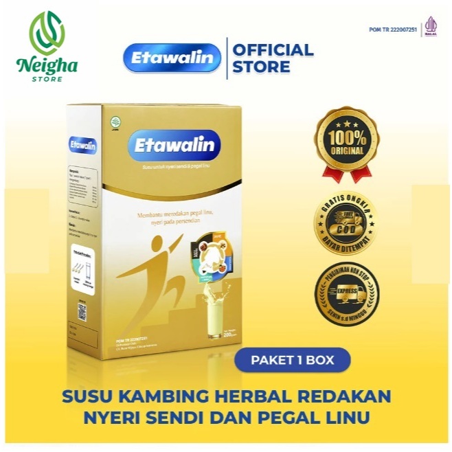 

ETAWALIN 200gram Original Susu Kambing Etawa Untuk Nyeri Sendi Tulang Asam Urat Tulang Rematik BPOM