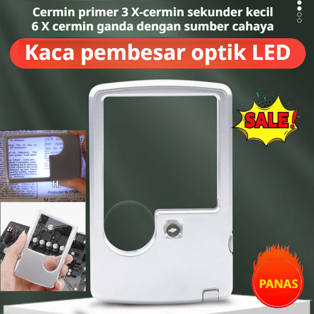 

✨Kaca pembesar jenis kartu LED ultra-tipis/kaca pembesar baca portabel/kaca pembesar berlampu-desain lensa optik, bahan akrilik, dan daya tahan