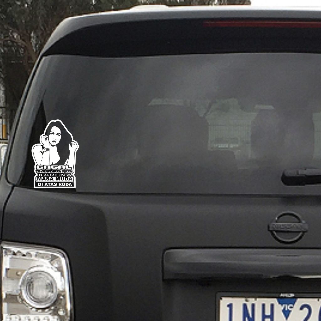 STICKER CUTTING MOBIL KATA KATA STIKER KACA MOBIL KEREN