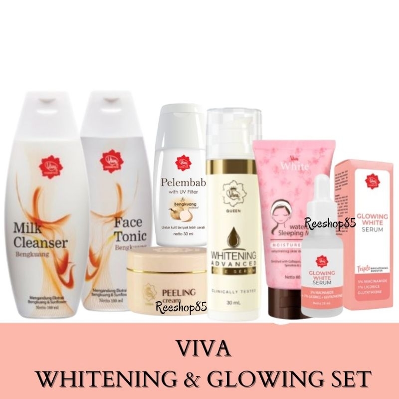 VIVA Paket Whitening & Glowing Set | Skincare Viva 1 Paket Lengkap Mencerahkan