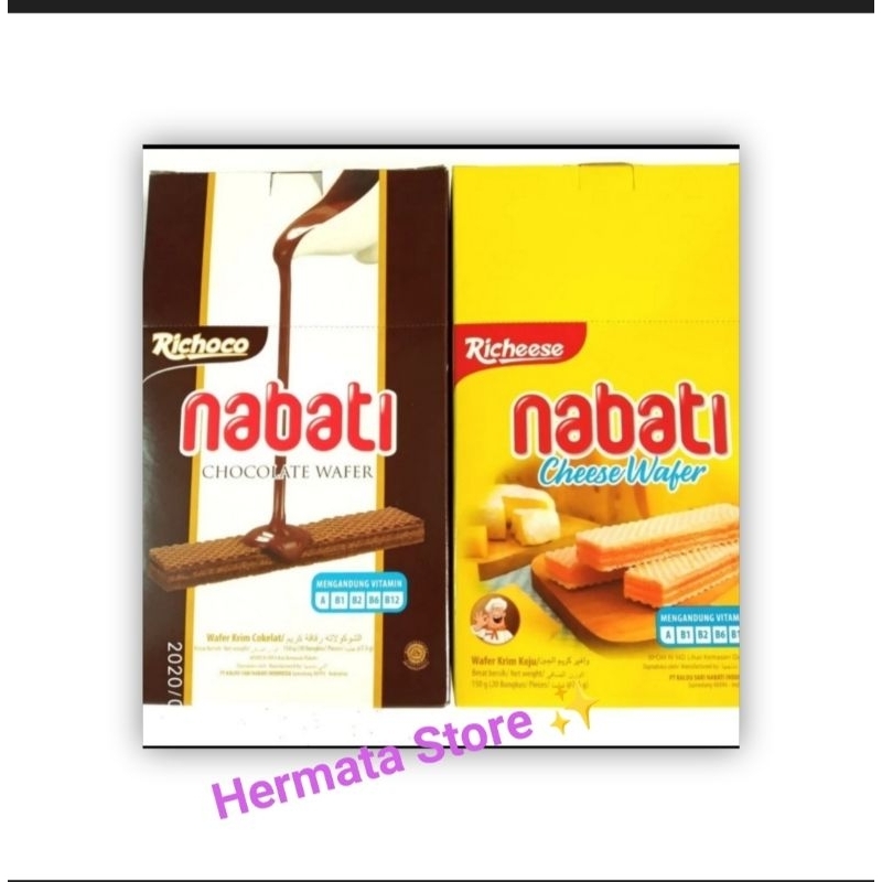 

Nabati Wafer ( Keju & Coklat ) 1 Box isi 20 pcs @10gr