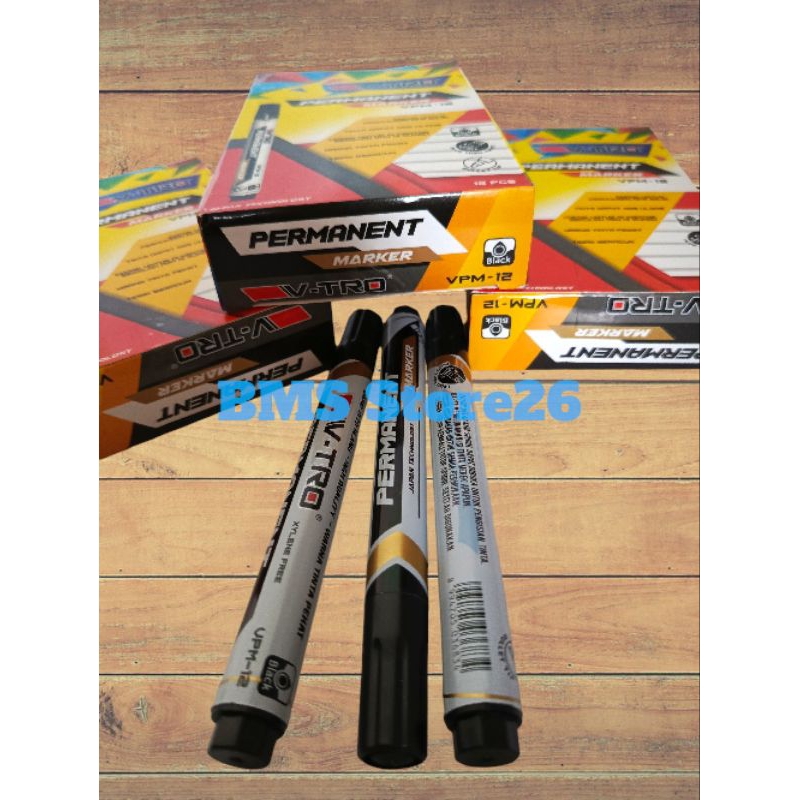 

Spidol Permanent Marker - Spidol Vtro Permanent - 1 Pack Isi 12 Pcs