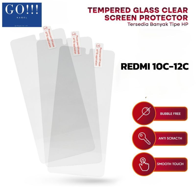 Tempered Glass kaca REDMI 10C - REDMI 12C Anti Gores