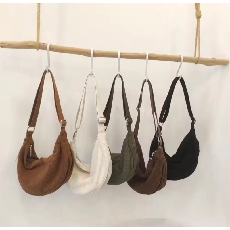 Tas selempang wanita uniqlo Corduroy Tas selempang Tas selempang wanita premium
