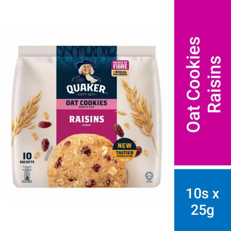 

QUAKER Raisins Oat Cookies Malaysia (25g x 10 pek)