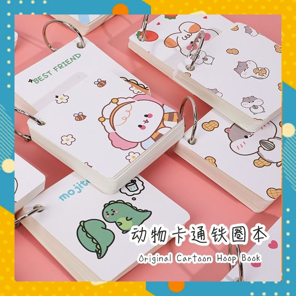 

Notebook Mini RING Gantungan Kunci Catatan Memo Motif Lucu Kecil Pengingat Buku AT1429B4