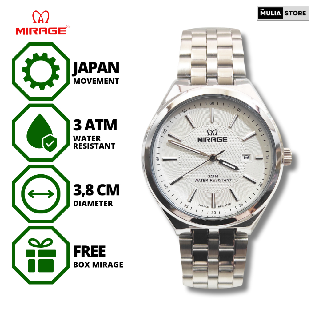 Jam Tangan Pria Mirage Original 8827 M Analog