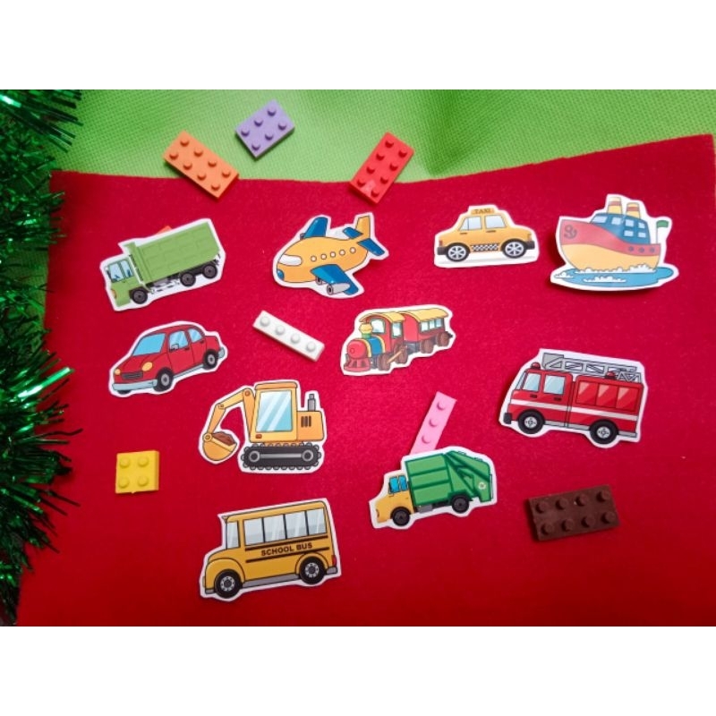 

stiker vinil die cut tema transportasi