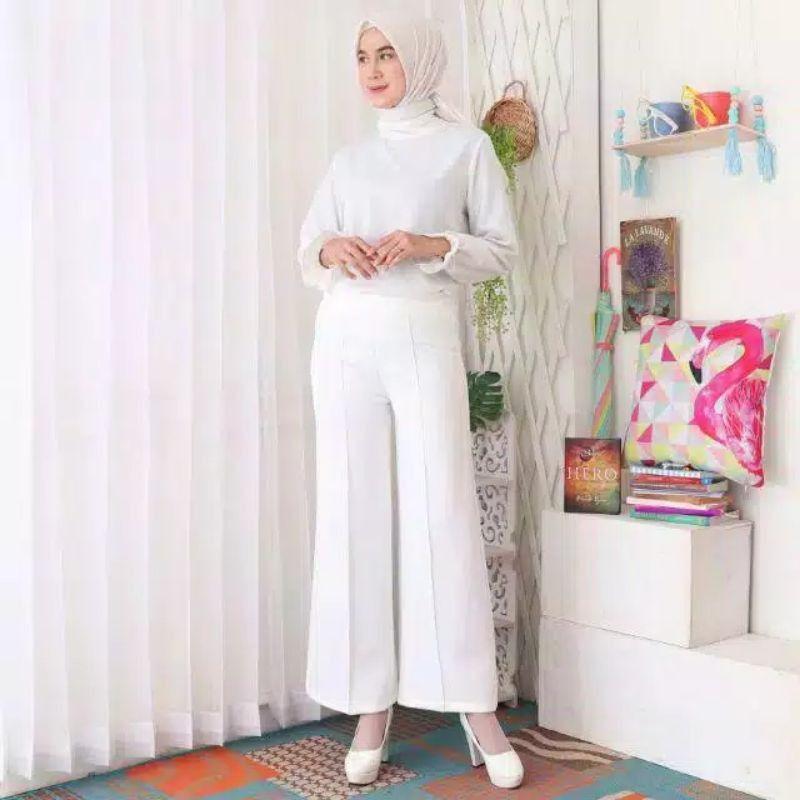 Celana Wanita Kulot Scuba Cubit | Celana Kulot Scuba Premium