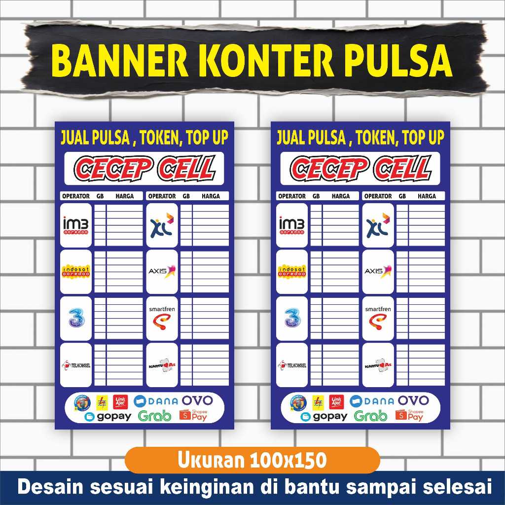 Spanduk Banner Kuota Pulsa ( 70x120 )