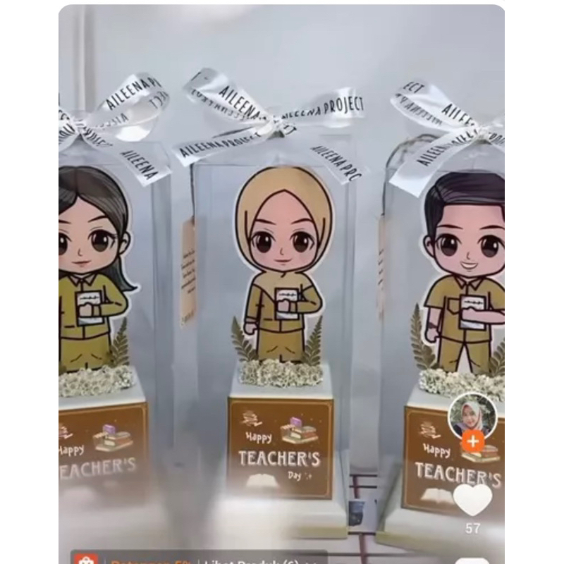 PIALA GURU AKRILIK TATAKAN PUTIH ( MIKA DIJUAL TERPISAH ) Custom Kado Hari Guru Plakat Guru Custom