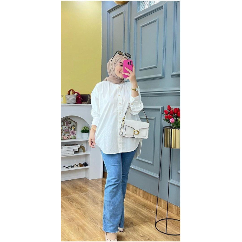 atasan putih jumbo/ atasan zara katun/ atasan wanita terbaru/ atasan zara terbaru