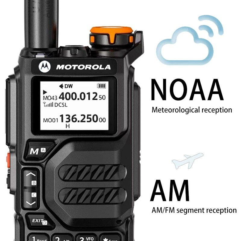 Ditalenibh - HT Motorola X8 Portabel Walkie Talkie 10W U/V Radio Dua Arah 200 Channel Outdoor Jarak