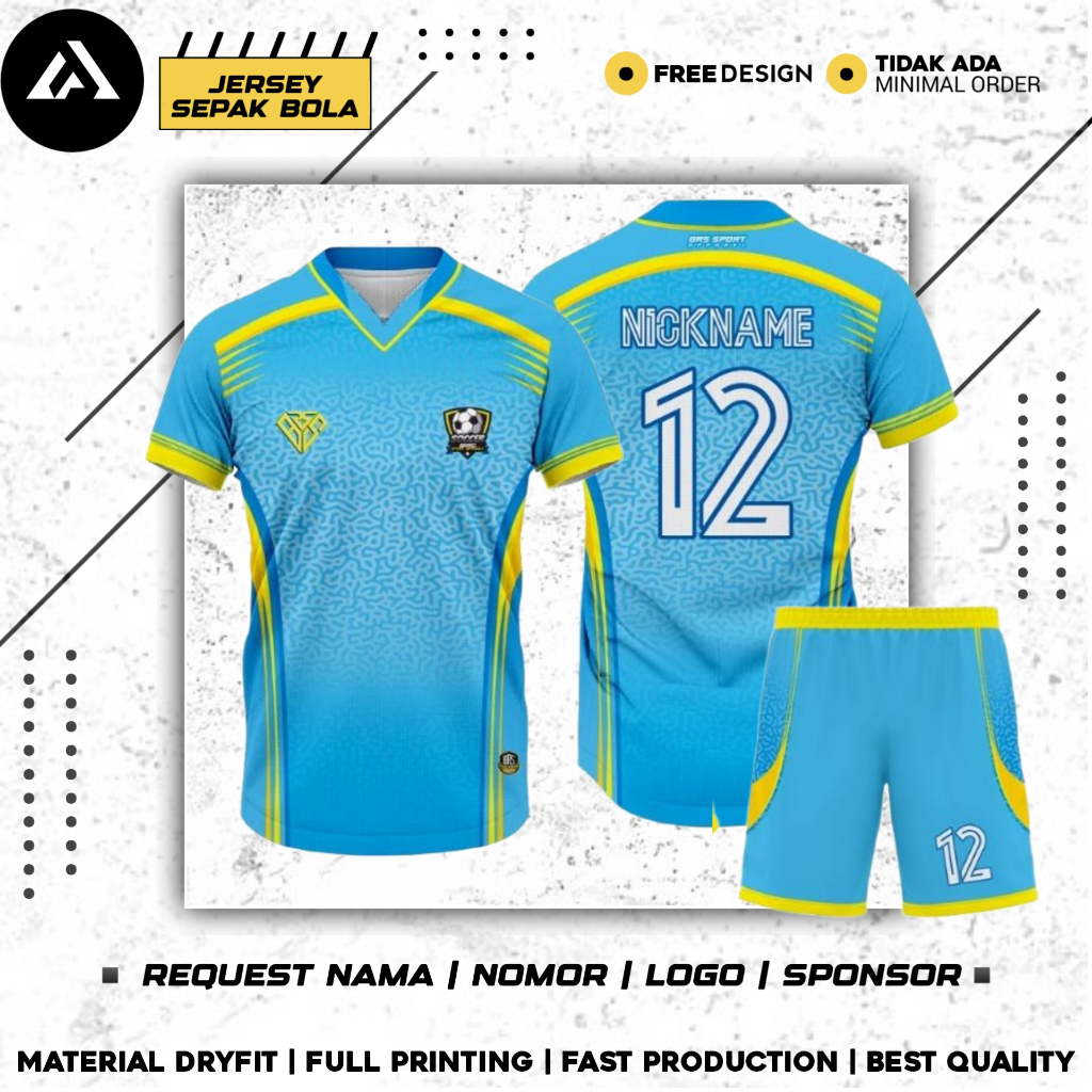 KAOS JERSEY SEPAKBOLA/FUTSAL/VOLI CUSTOM FULL PRINTING KUALITAS PREMIUM