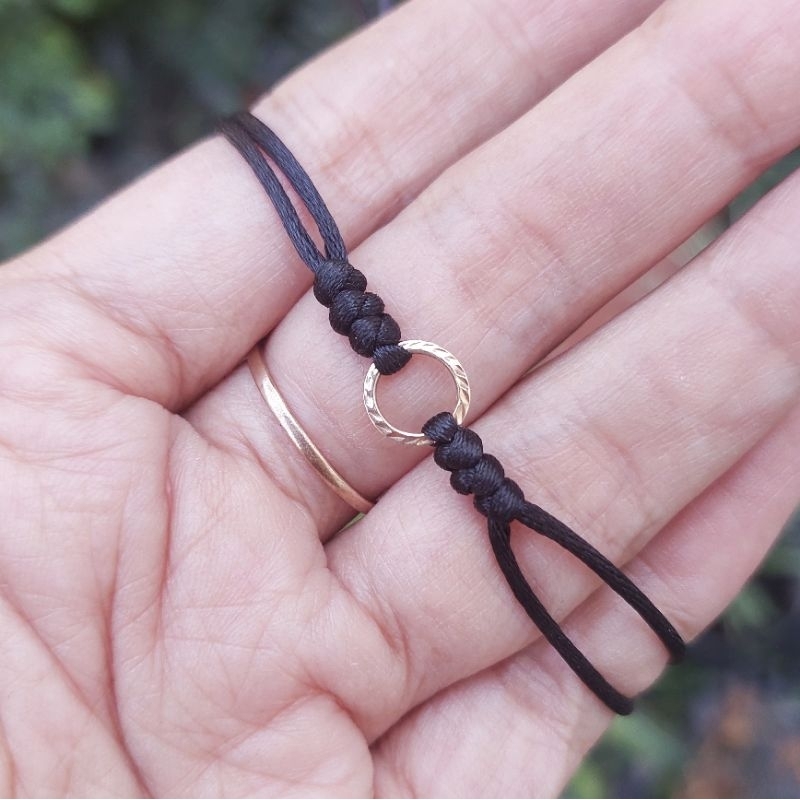 gelang tali kombinasi emas asli