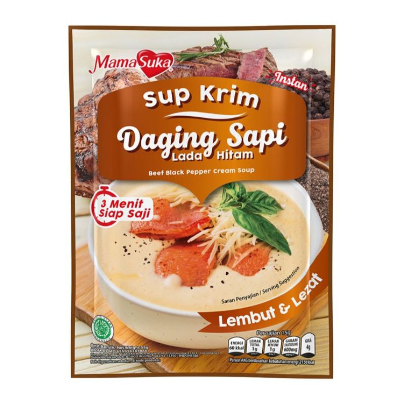 

MamaSuka Sup Krim Instan Daging Sapi Lada Hitam 55 g