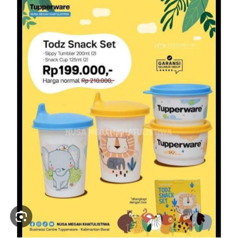 Todz snack set l tempat makan bayil botol minum bayi l tupperware