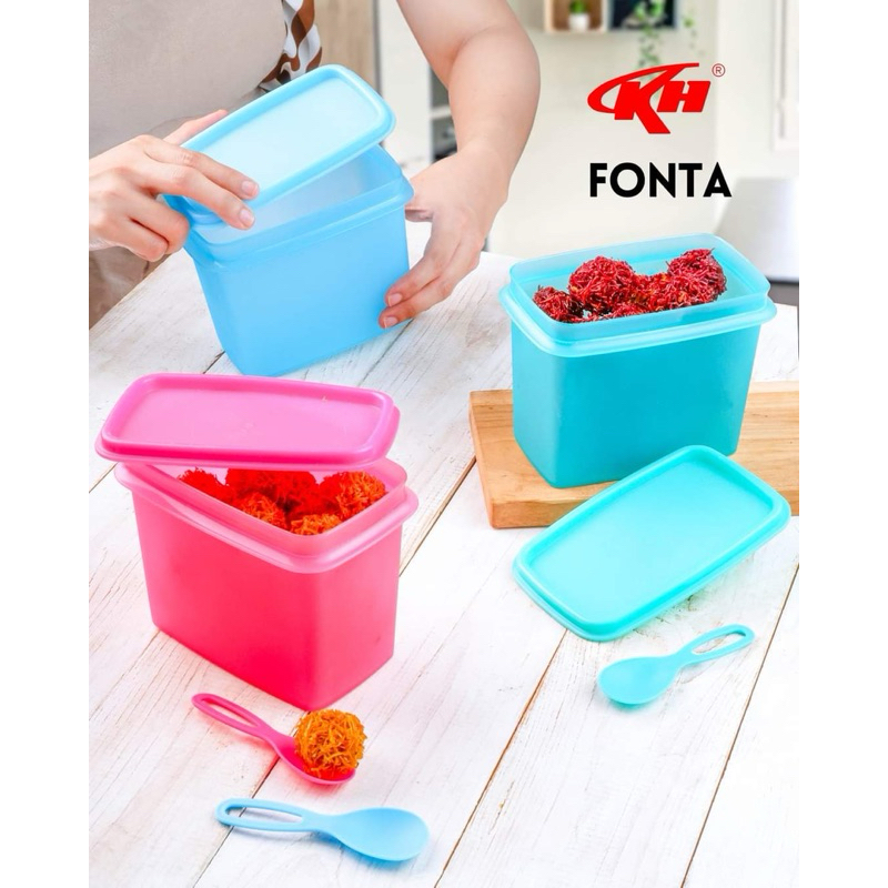 Toples Serbaguna FONTA KH Sendok / Tempat Bumbu + FREE Sendok kecil / Toples Kotak Set Sendok Toples