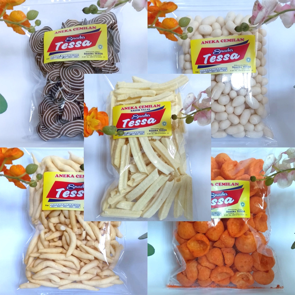 

Snack Tessa Cemilan Enak & Renyah (Stik Kentang, Kuping Gajah, Pilus, Telur Gabus, Kerupuk Keong)