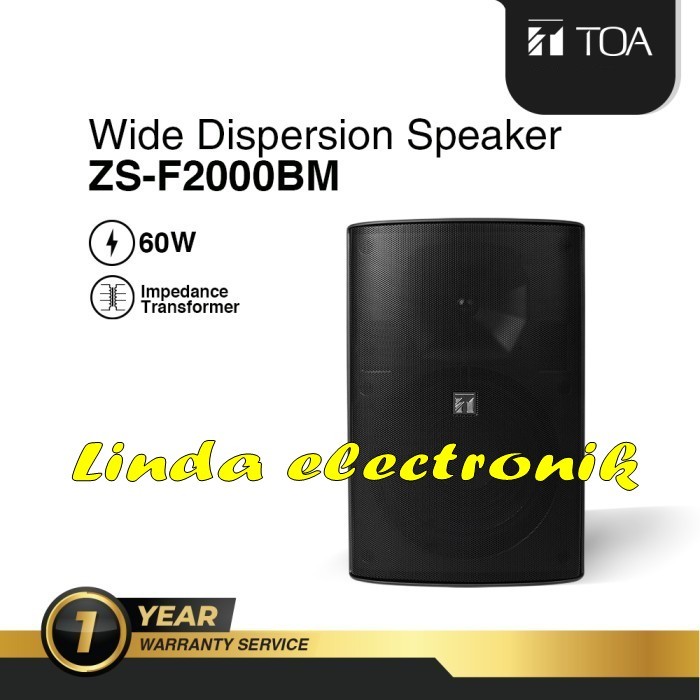 SPEAKER PASIF TOA ZS F2000BM / ZS F 2000BM / ZS F2000 BM 1 BUAH BLACK 60 WATT ORIGINAL