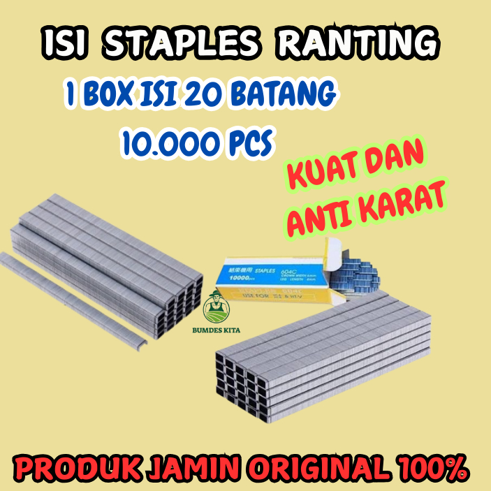 

ISI STAPLES RANTING 10.000 PCS ( TAPETOOL REFILL STAPLES 10.000 )